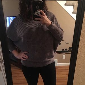 Velvet like gray sweater tunic